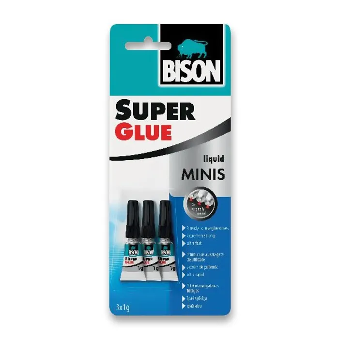 Termék főképe Vteřinové lepidlo Bison Super Glue Minis 3 x 1 g