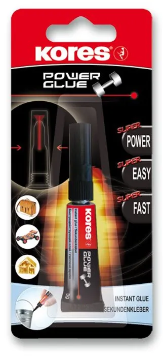 Termék főképe Vteřinové lepidlo Kores Power Glue 3 g – extra silné univerzální sekundové lepidlo