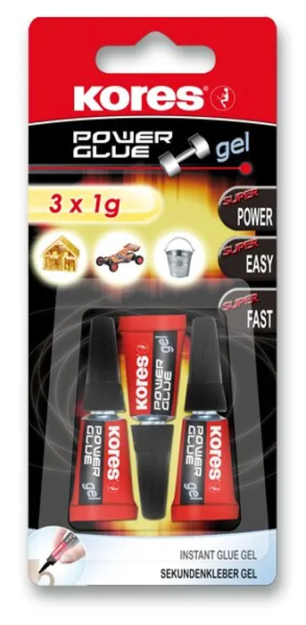 Termék főképe Vteřinové lepidlo Kores Power Glue Gel 3×1 g