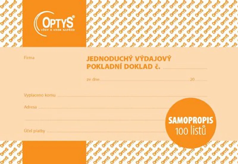 Termék főképe Výdajový doklad A6, jednoduchý, samopropisovací, 100 listů 1303