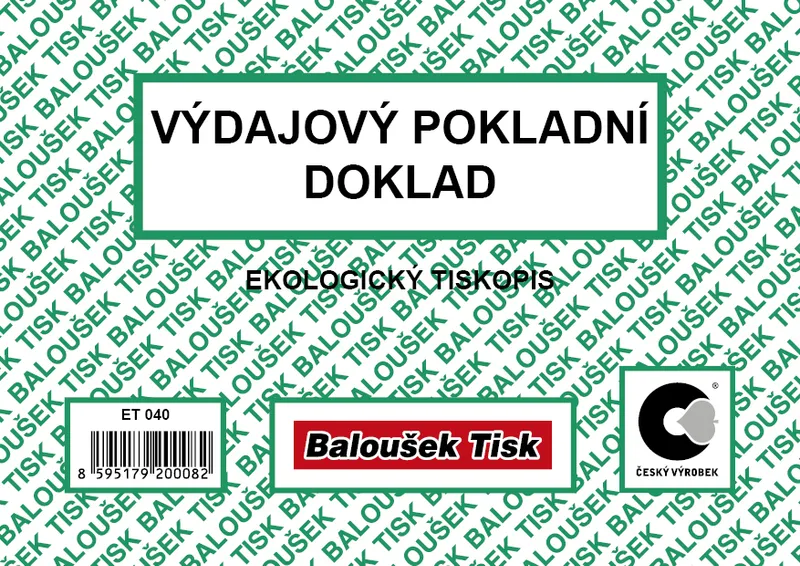 Termék főképe Výdajový pokladní doklad A6 50 listů ET040