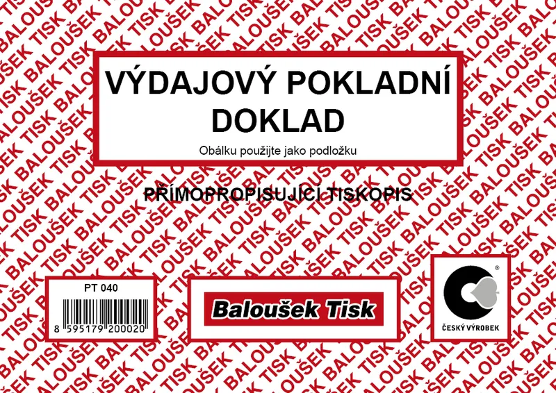 Termék főképe Výdajový pokladní doklad A6 propisující PT040