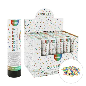 Kilövős konfetti – cső 20 cm, színes fém karikák [1 db]