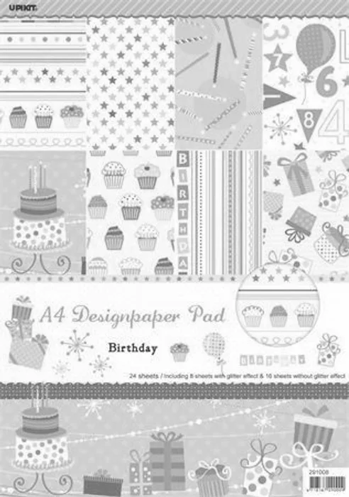 Termék főképe Vzorovaný karton Scrapbooking, A4, narozeninový motiv