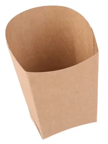 Zsírvédővel 3,9 x 5,2 x 7,5 x 10 cm-es KRAFT csomagolás sült krumplihoz [50 db]