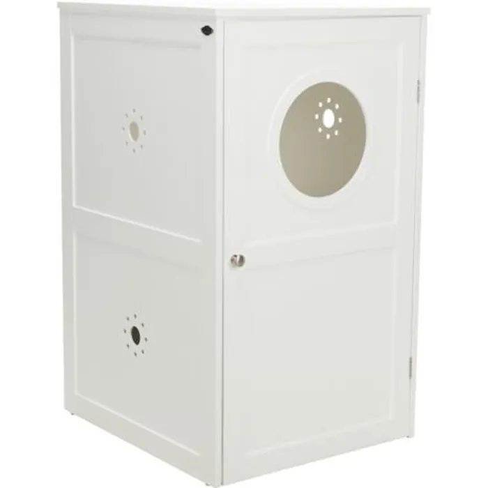 Termék főképe XL domek na kočičí toaletu, 2 poličky, MDF, 53 x 90 x 58 cm, bílá