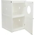 Következő termékkép XL macska WC ház, 2 polc, MDF, 53 x 90 x 58 cm, fehér