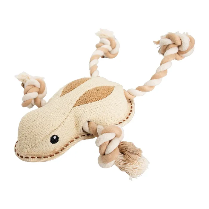 Termék főképe Žába na laně, 33 cm, robustní hračka pro psy, HIPHOP DOG, tkaná látka, přírodní