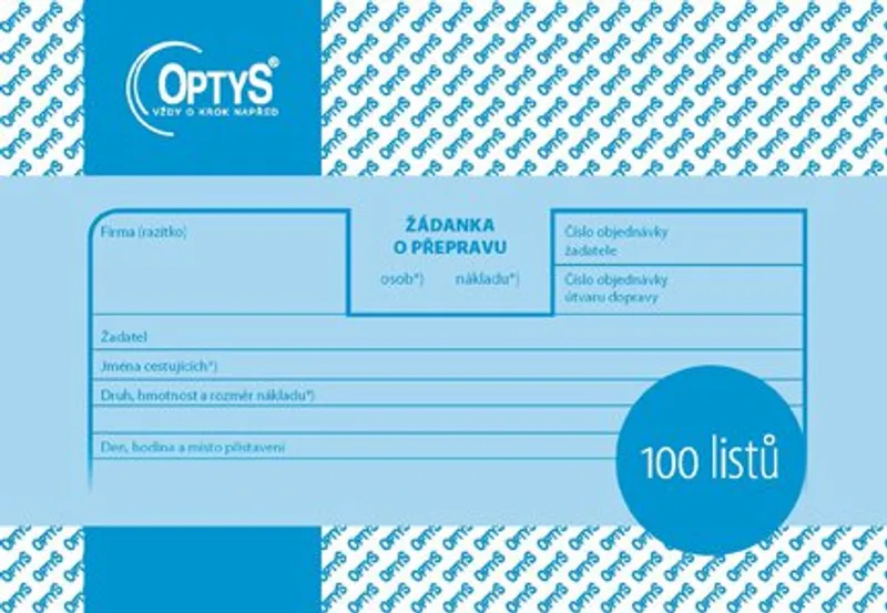 Termék főképe Žádanka o přepravu A6, 100 listů 1176