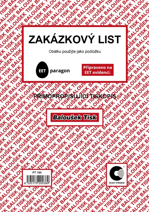 Termék főképe Zakázkový list A5 - EET PT180