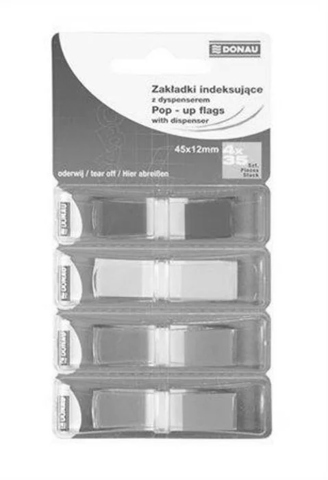 Termék főképe Záložky, 4x35 lístků, 12x45 mm, DONAU, mix barev