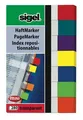 Könyvjelzők, 7x40-es kártyák, 20x50 mm-es SIGEL "Átlátszó", színkeverék