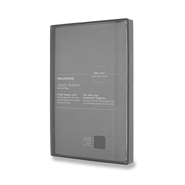 Termék főképe Zápisník Moleskine kožený - měkké desky L, linkovaný, modrý