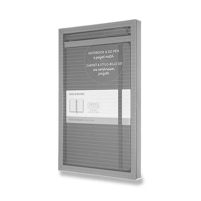 Termék főképe Zápisník Moleskine - tvrdé desky L, dárková sada s kuličkovou tužkou Go Pen, červená