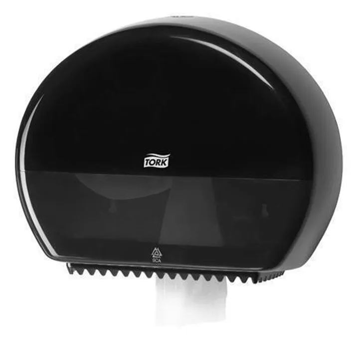 Termék főképe Zásobník na mini Jumbo toaletní papír T-Box Mini TORK 555008 černý T2 [1 ks]