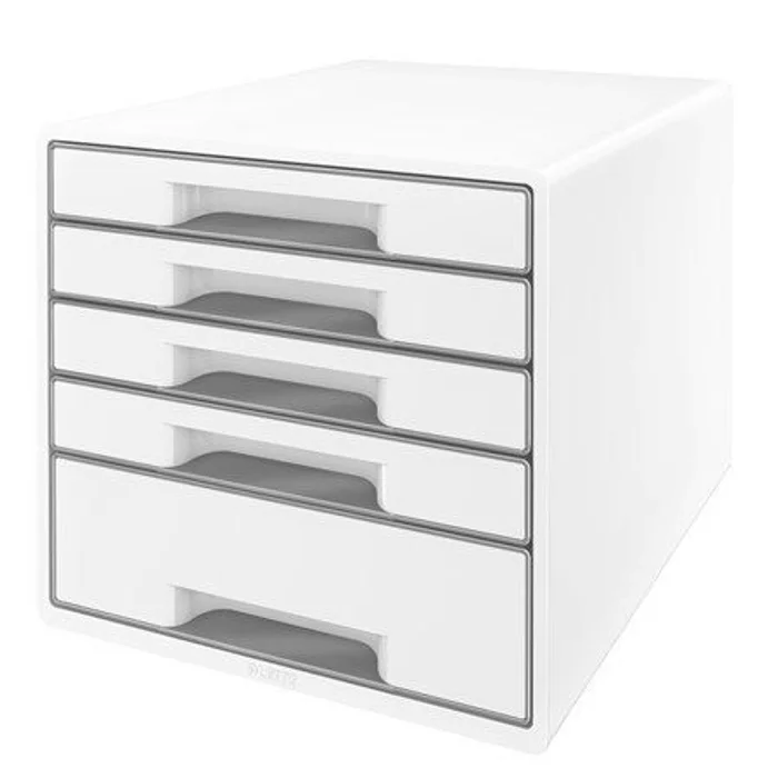 Termék főképe Zásuvkový box "Wow", bílá/šedá, plastový, 5 zásuvek, LEITZ