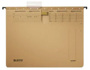 Leitz ALPHA® akasztólapok gyorskötővel, natúr barna [25 db]