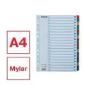 Megerősített karton regiszterek Esselte Mylar, A4, Színkeverék