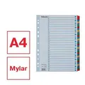 Megerősített karton regiszterek Esselte Mylar, A4, Színkeverék