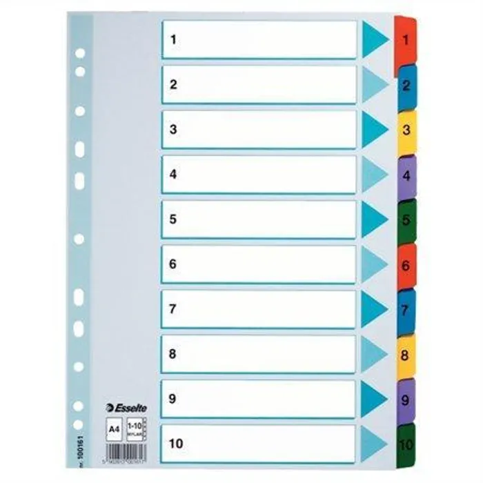 Termék főképe Zesílené kartonové rejstříky Esselte Mylar, A4, Mix barev