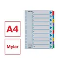 Megerősített karton regiszterek Esselte Mylar, A4, Színkeverék