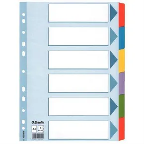 Megerősített karton elválasztók Esselte Mylar, A4, Színkeverék