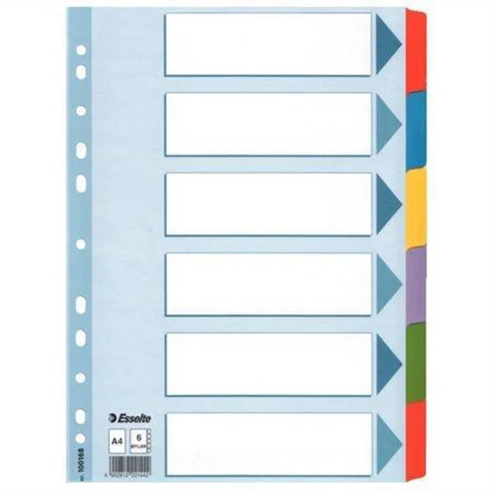 Termék főképe Zesílené kartonové rozlišovače Esselte Mylar, A4, Mix barev