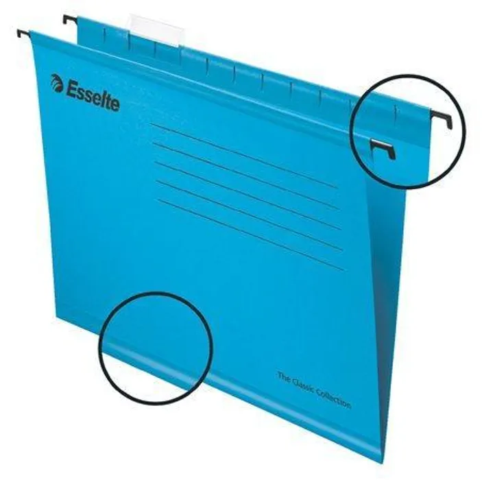 Termék főképe Zesílené závěsné desky "Classic", modrá, A4, recyklovaný karton, ESSELTE [25 ks]