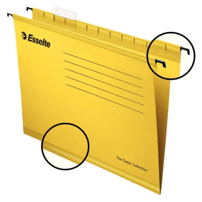 Termék főképe Zesílené závěsné desky "Classic", žlutá, A4, recyklovaný karton, ESSELTE [25 ks]