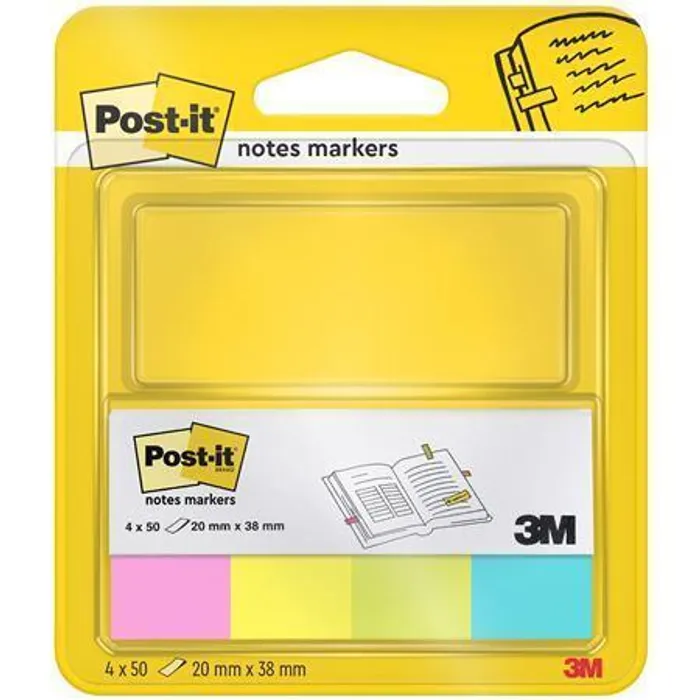 Termék főképe Značkovací proužky, 4x50 lístků, 20x38 mm, 3M POSTIT, mix neonových barev
