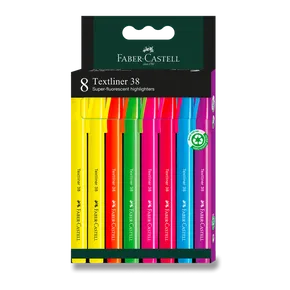Faber-Castell szövegkiemelő, 38 db-os szett, 8 db-os