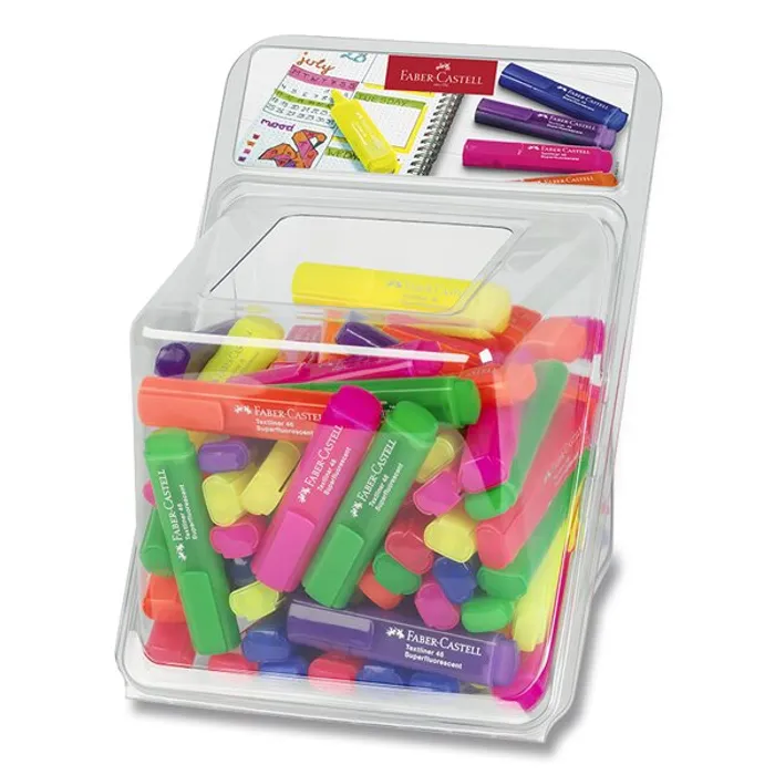 Termék főképe Zvýrazňovač Faber-Castell Textliner 46 Neon dóza, 100 ks