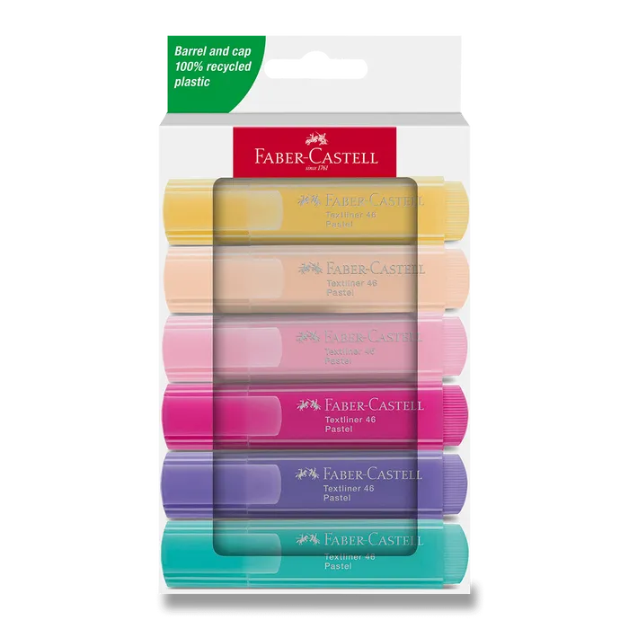 Termék főképe Zvýrazňovač Faber-Castell Textliner 46 Pastel sada 6 ks