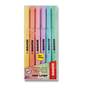 Highlighter Kores High Liner Pasztell készlet 6 színből