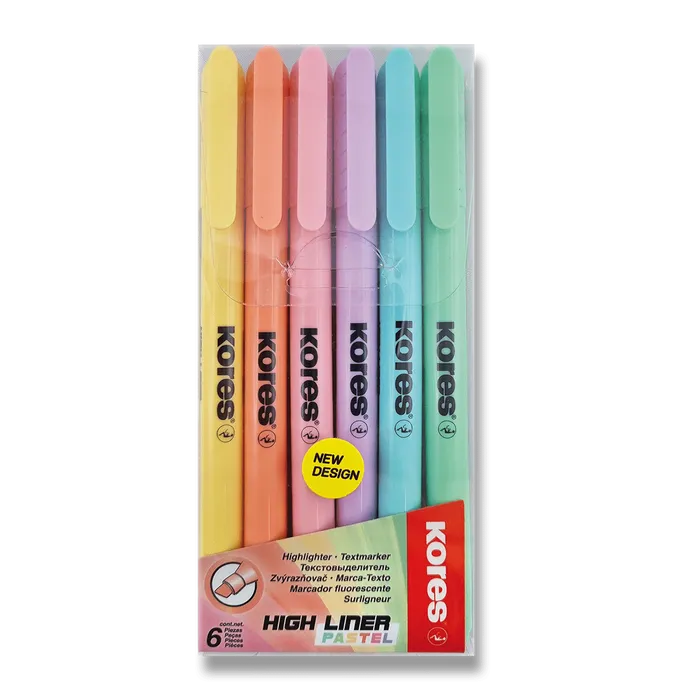 Termék főképe Zvýrazňovač Kores High Liner Pastel sada 6 barev
