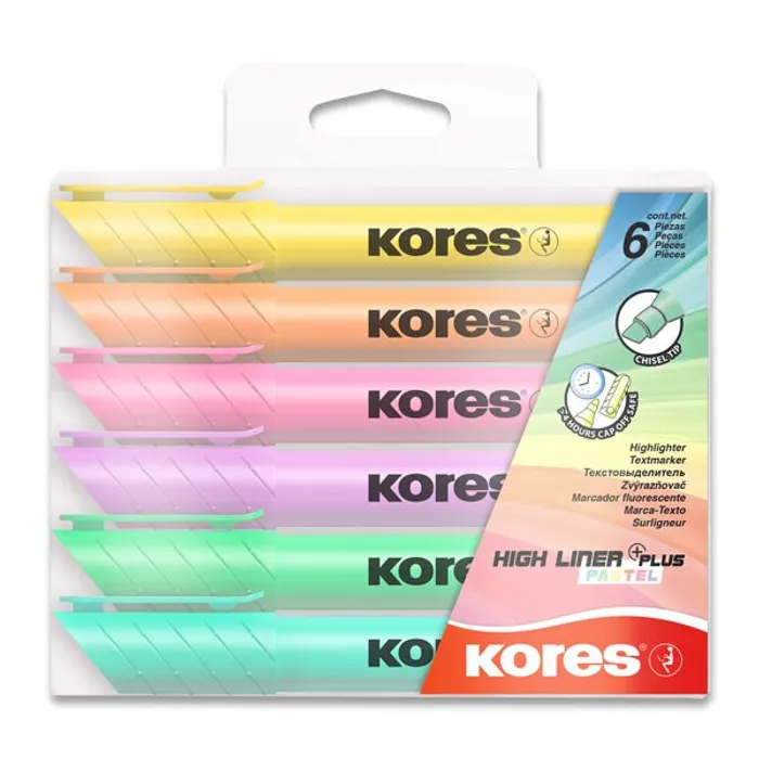 Termék főképe Zvýrazňovač Kores High Liner Pastel sada 6 barev