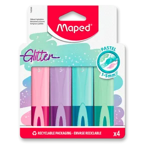 Highlighter Maped Fluo Peps Classic Glitter készlet 4 színből