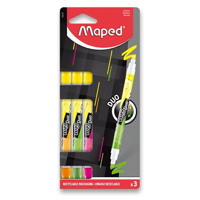 Termék főképe Zvýrazňovač Maped Fluo Peps Duo Neon sada, 3 ks