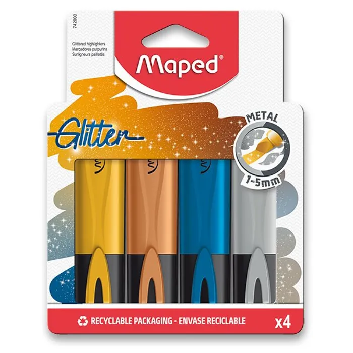 Termék főképe Zvýrazňovač Maped Fluo Peps Glitter Metal sada 4 barev