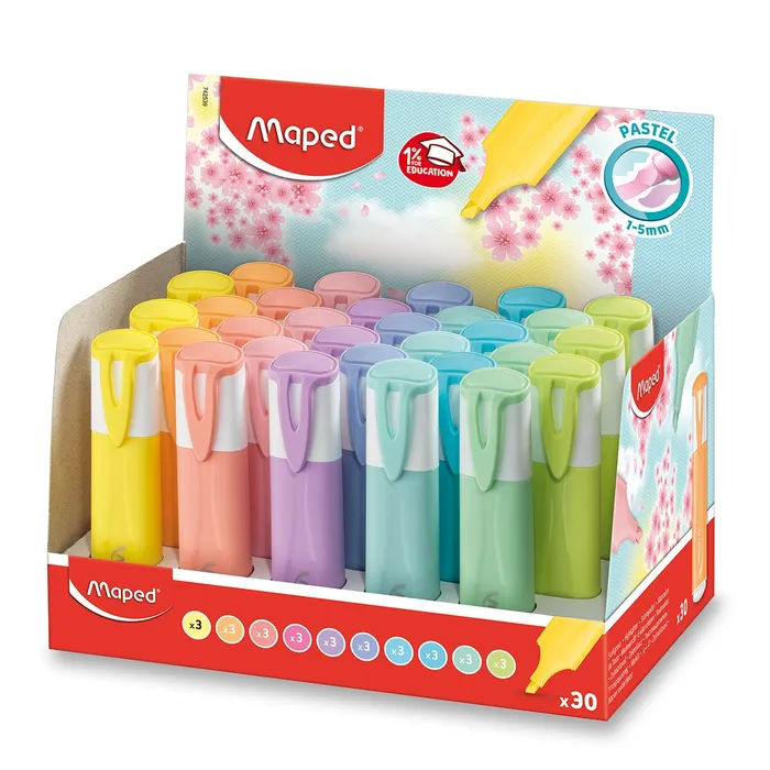 Termék főképe Zvýrazňovač Maped Fluo Peps Pastel stojánek, 30 ks