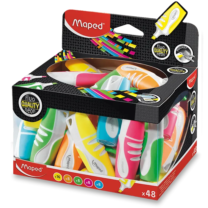 Termék főképe Zvýrazňovač Maped Fluo Peps Pocket Soft - dóza 48ks