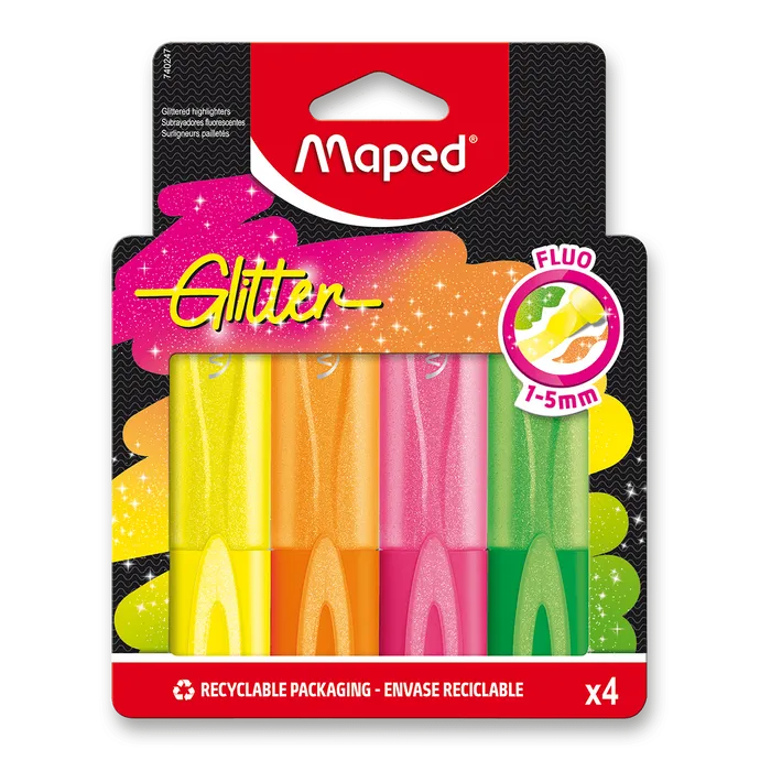 Termék főképe Zvýrazňovač Maped Glitter Fluo 4 ks, blistr
