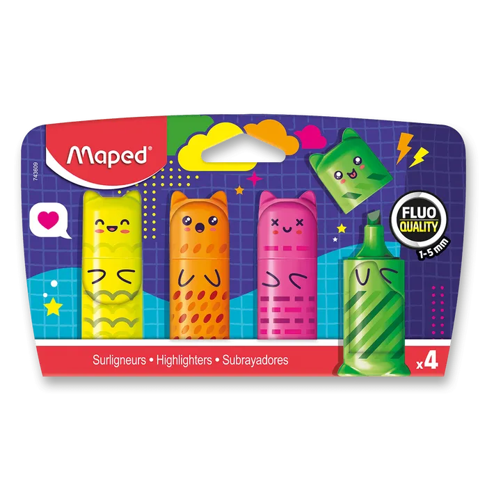 Termék főképe Zvýrazňovač Maped Mini Fluo Kawai - 4 ks