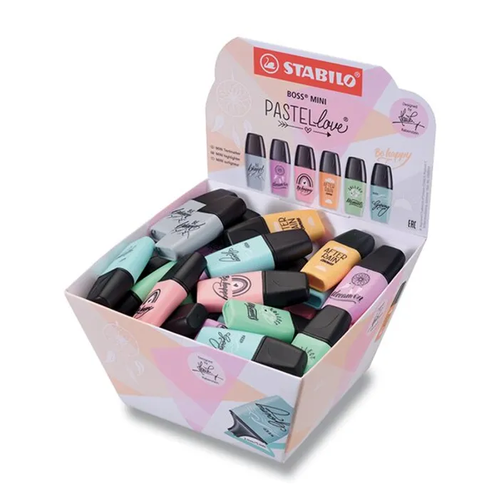 Termék főképe Zvýrazňovač Stabilo Boss Mini Pastellove stojánek, 50 ks