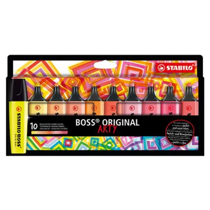 Termék főképe Zvýrazňovač STABILO BOSS ORIGINAL 10 ks, teplé barvy "ARTY"