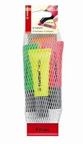 STABILO NEON 4 db Háló (narancs, zöld, sárga, rózsaszín)