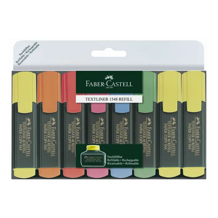 Termék főképe Zvýrazňovač Textliner 1548 fluorescenční, sada 8ks  Faber-Castell 154862