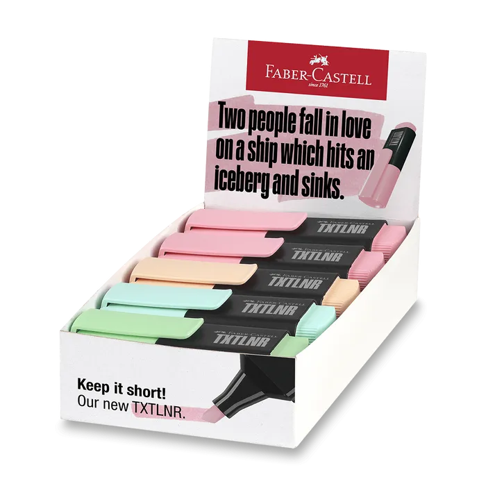 Termék főképe Zvýrazňovače Faber-Castell Short TXTLNR Pastel A stojánek, 10 ks