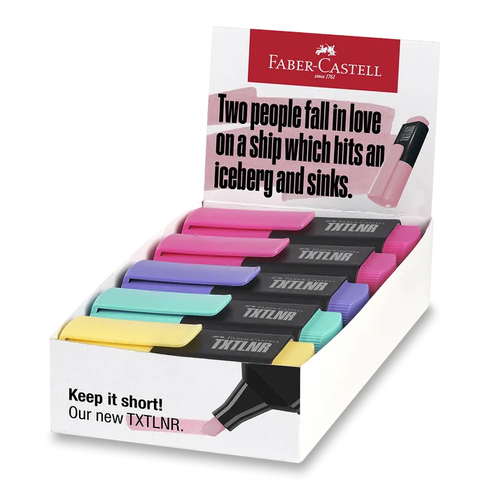 Termék főképe Zvýrazňovače Faber-Castell Short TXTLNR Pastel B stojánek, 10 ks
