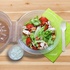 Papírenské zboží - Egybefedeles átlátszó salátástál mártásos tál tartó rekesszel, 2100 ml (PP) [25 db]